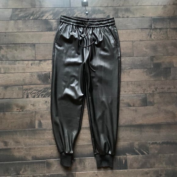 Emmy Deveaux Pants - Emmy Deveaux Faux Leather Joggers - new with tags